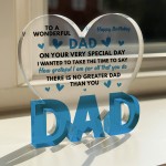 Gifts for Dad Heart Acrylic Plaque Dad Gifts from Daughter