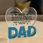 Gifts for Dad Heart Acrylic Plaque Dad Gifts from Daughter