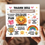 Thank You Card For Teaching Assistant With Kraft Envelope