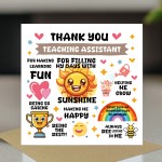 Thank You Card For Teaching Assistant With Kraft Envelope