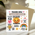 Thank You Card For Teaching Assistant With Kraft Envelope