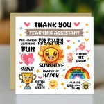 Thank You Card For Teaching Assistant With Kraft Envelope