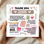Teaching Assistant Thank You Card With Kraft Envelope For Her