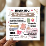 Teaching Assistant Thank You Card With Kraft Envelope For Her