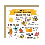 Nursery Teacher Thank You Card For Nursery Teacher