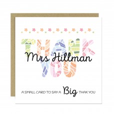 Personalised Thank You Card For Teachers Volunteers Colleagues