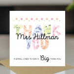 Personalised Thank You Card For Teachers Volunteers Colleagues