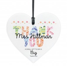 Personalised Thank You Gift Acrylic Heart Plaque Appreciation