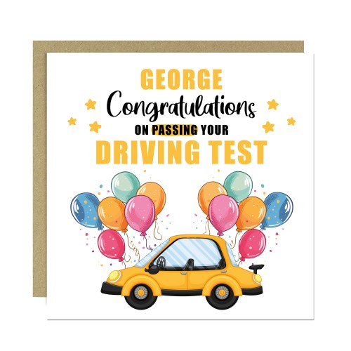 Personalised Congratulations On Passing Your Driving Test Card