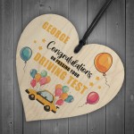 Personalised Congratulations Passed Driving Test Wooden Heart