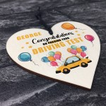 Personalised Congratulations Passed Driving Test Wooden Heart