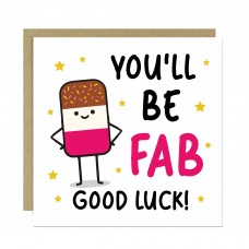 YOU'LL BE FAB Good Luck Card With Kraft Envelope Good Luck Card