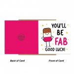 YOU'LL BE FAB Good Luck Card With Kraft Envelope Good Luck Card
