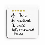 Personalised Excellent Teaching Assistant Coaster Apprecriation