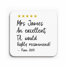 Personalised Excellent Teaching Assistant Coaster Apprecriation