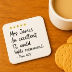 Personalised Excellent Teaching Assistant Coaster Apprecriation