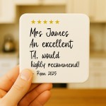 Personalised Excellent Teaching Assistant Coaster Apprecriation