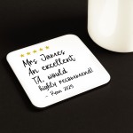 Personalised Excellent Teaching Assistant Coaster Apprecriation