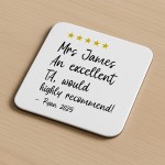 Personalised Excellent Teaching Assistant Coaster Apprecriation