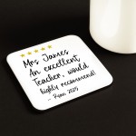 Personalised Excellent Teacher Coaster Teacher Appreciation Gift