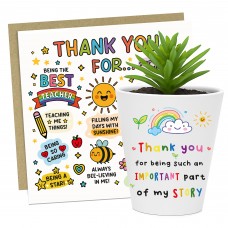 Thank You Gift Set For Teachers Appreciation Plant Pot and Card