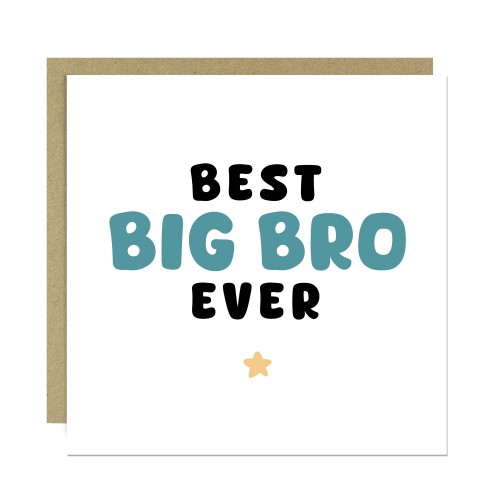 Card For Big Brother BEST BIG BRO EVER Card Big Brother Card