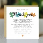 Special Thank You Card For Teacher Personalised Teacher Card