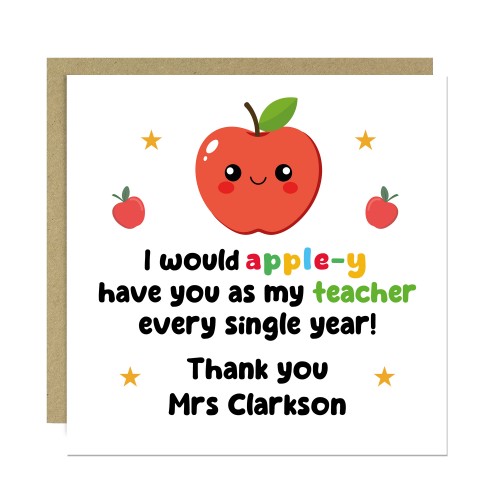 Funny Thank You Card For Teacher Appley Have You As My Teacher
