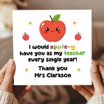 Funny Thank You Card For Teacher Appley Have You As My Teacher