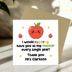 Funny Thank You Card For Teacher Appley Have You As My Teacher