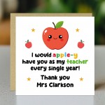 Funny Thank You Card For Teacher Appley Have You As My Teacher