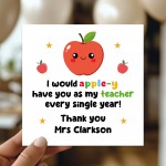Funny Thank You Card For Teacher Appley Have You As My Teacher