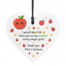 Funny Thank You Gift For Teacher Personalised Acrylic Heart
