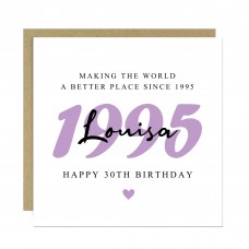 Personalised 30th Birthday Card For Mum Auntie Sister Friend