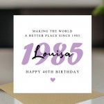 Personalised 40th Birthday Card For Mum Auntie Sister Friend
