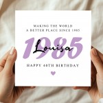 Personalised 40th Birthday Card For Mum Auntie Sister Friend