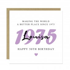 Personalised 50th Birthday Card For Mum Nan Nanny Grandma