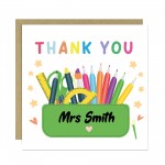 Personalised Thank You Card Teacher Appreciation Cards School