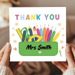 Personalised Thank You Card Teacher Appreciation Cards School