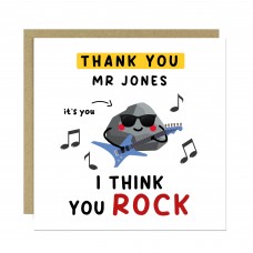 Personalised Teacher Card With Kraft Envelope YOU ROCK Card