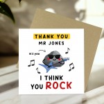 Personalised Teacher Card With Kraft Envelope YOU ROCK Card