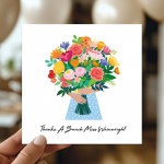 Personalised Teacher Card With Kraft Envelope THANKS A BUNCH