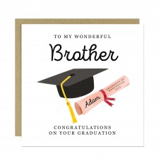 Personalised Graduation Card Brother Congratulations Well Done