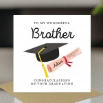 Personalised Graduation Card Brother Congratulations Well Done