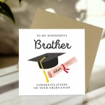 Personalised Graduation Card Brother Congratulations Well Done