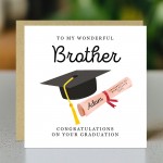 Personalised Graduation Card Brother Congratulations Well Done