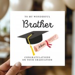 Personalised Graduation Card Brother Congratulations Well Done