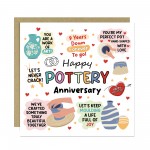 9th Pottery Anniversary Gift Set For Husband Wife Pot and Card