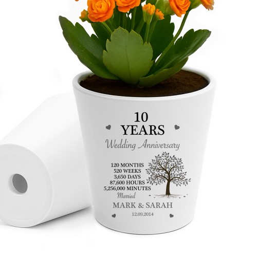 Personalised 10th Anniversary Gift Husband Wife Wedding Plant Po
