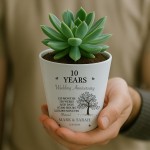 Personalised 10th Anniversary Gift Husband Wife Wedding Plant Po